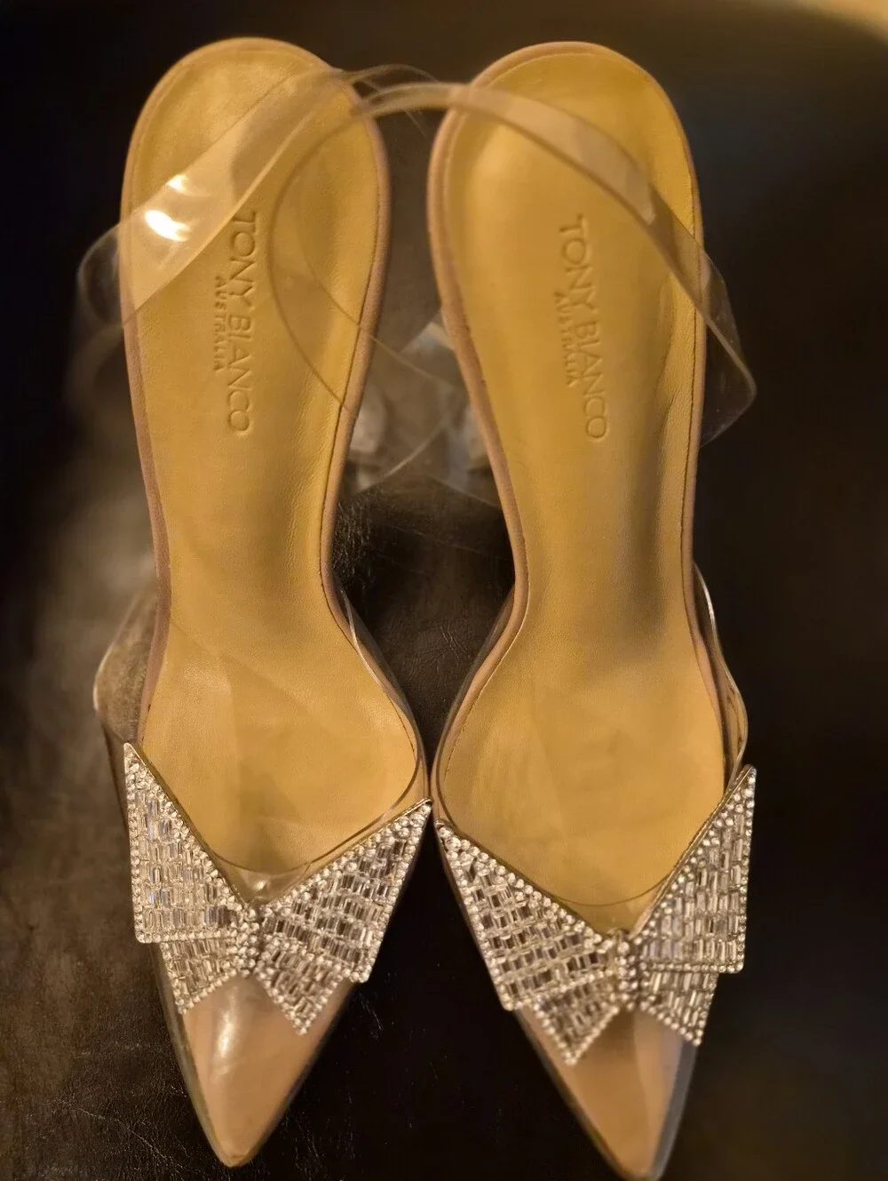 Tony Bianco Clear PVC Slingback Heel with Crystal Star Accent